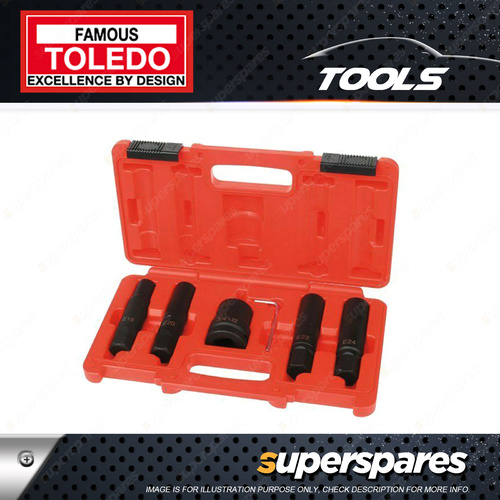 Toledo Insert Bit Socket Set E-Star Female Torx Socket 6 Pc E18 - E24