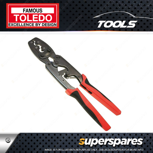 Toledo High Leverage Ratcheting Crimping Pliers - 325mm Rubber moulded Handle