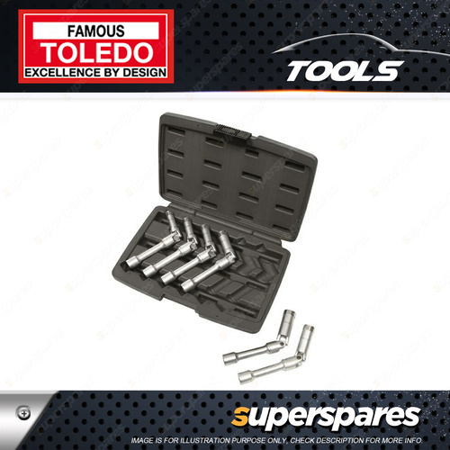 Toledo 6 Pc of Glow Plug Socket Sets Universal Jointed 150mm Length