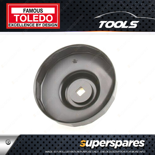 Toledo Oil Filter Cup Wrench - 95mm 15 Flutes Alloy steel - Black