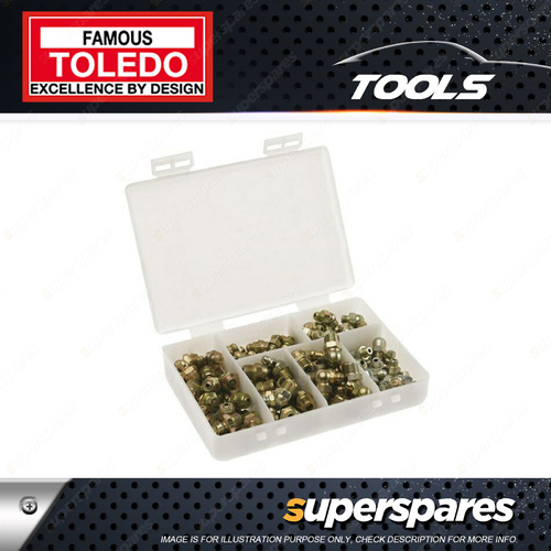 Toledo Grease Nipple Set - SAE Metric & Imperial Straight 45 90 Degree