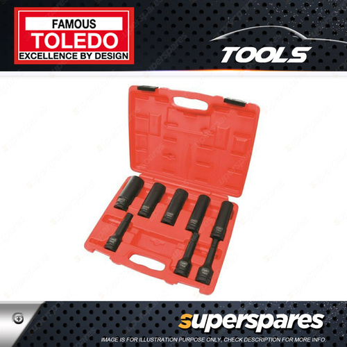 Toledo 8 pc of Wheel Hub Nut Tool Kit with Hardened socket - 3/4" Square Drive