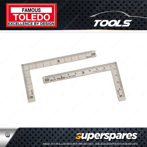 Toledo Stainless Steel Mini L Type Square Metric - 300 x 150mm 15mm x 1.2mm