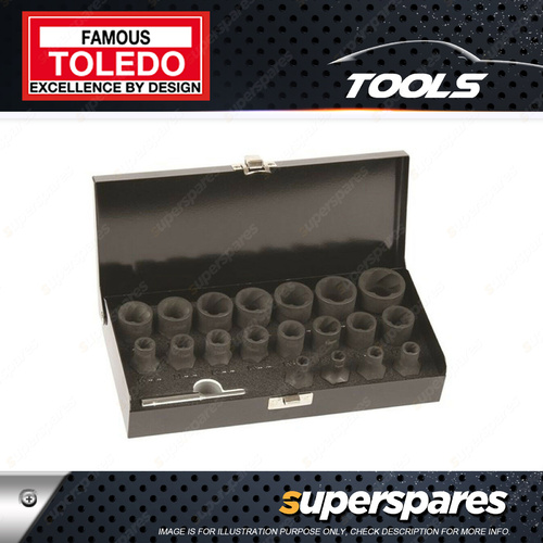 Toledo Single Twist socket 21pc Set Reversible Sockets 6mm - 27mm