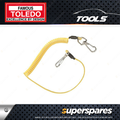 Toledo Security Spring Hook Safety Lanyard S/S coil PU coated- 3kg 1600mm Length