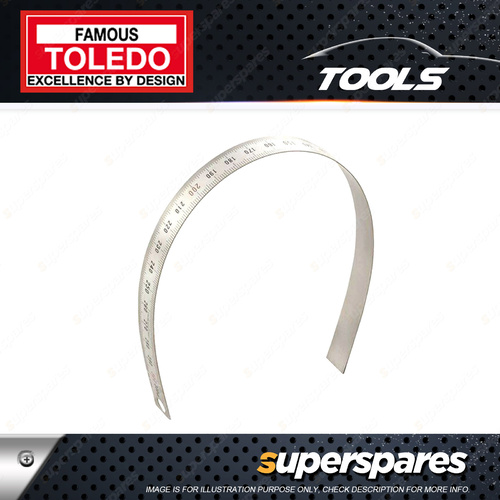 Toledo Stainless Steel Single Sided Flexible Metric Rule - 300mm Length