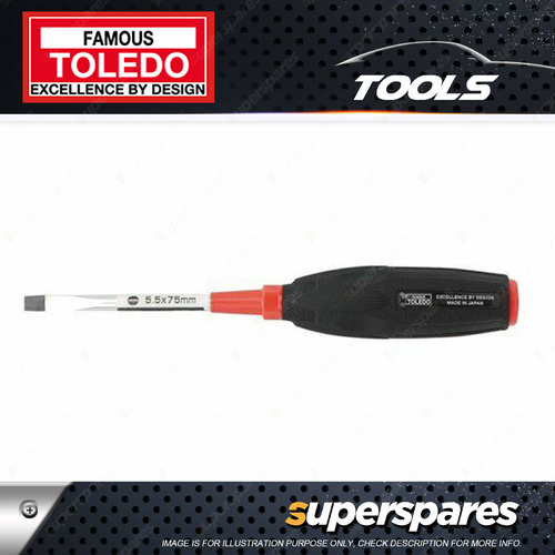 Toledo Screwdriver Ergo-Line Slotted 5.5 x 75mm Overall length 175mm