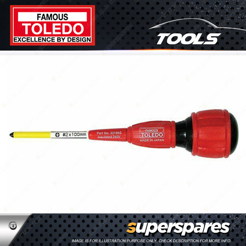 Toledo Screwdriver Elec Strike-Thru Phillips #2 x 100mm length 200mm