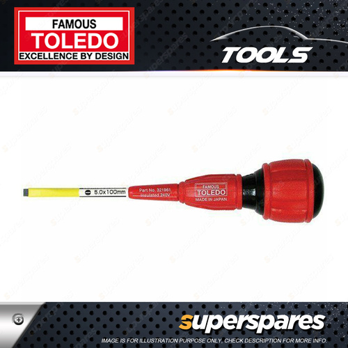 Toledo Screwdriver Elec Strike-Thru Slotted 5.0 x 100mm length 200mm