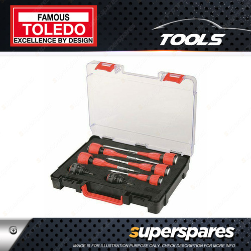 Toledo 7 Pc of Strike-Thru Screwdriver Set - Phillips & Slotted - Made in Japan