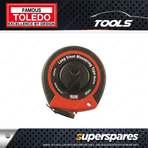 Toledo Single Sided Measuring Tape Steel Long - Metric 30 metres Length