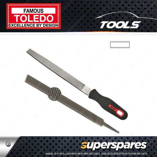 Toledo 250mm Flat Rasp with Handle Second Cut - Individual Carded Pack