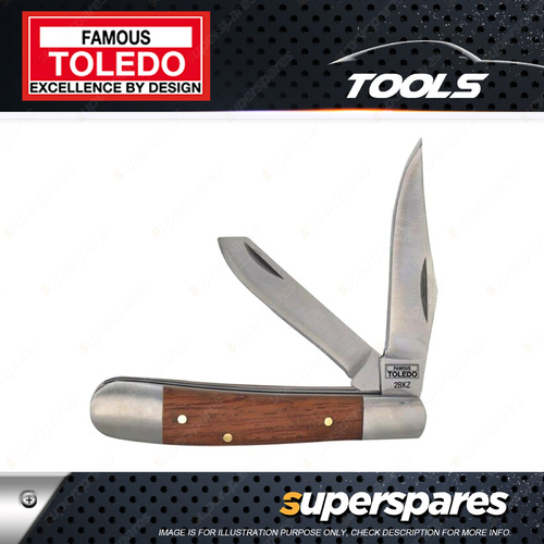 Toledo Stainless Steel Twin Blade 70 65mm Stock Knife - blade slip joint lock