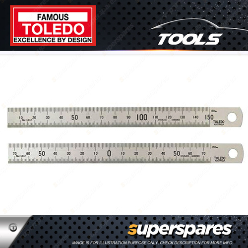 Toledo 300mm Stainless Steel Double Sided Metric Rule Numerical Marking 2