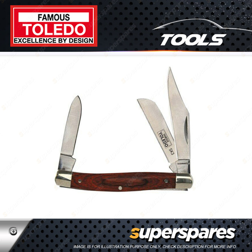 Toledo Stock Knife 440 Stainless Steel - Triple Blade 50mm 55mm 70mm