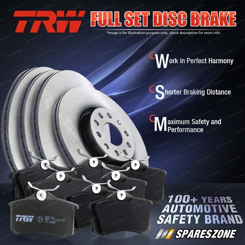 Full Set TRW Brake Rotors Pads for Land Rover Range Rover LHA Front Disc Vented