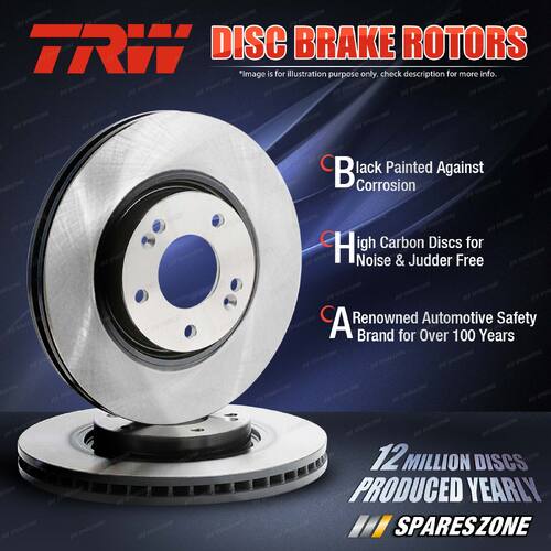 2x Rear TRW Disc Brake Rotors for Lexus GS200t ARL10 GS250 GRL11 GS300h AWL10