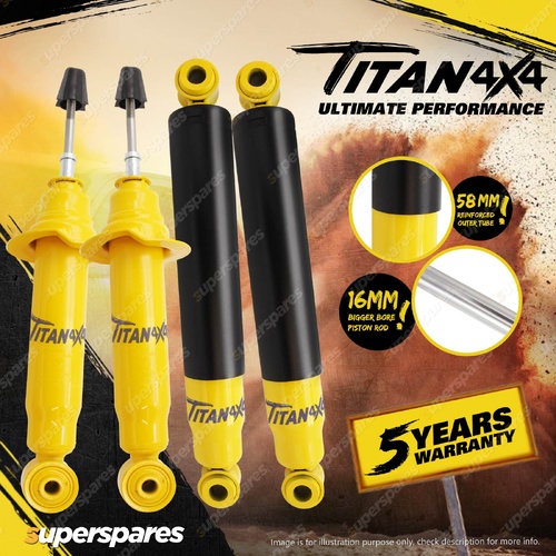 Front + Rear Titan 4X4 Bigger Bore Shock Absorbers for Nissan Navara D40 2009-On