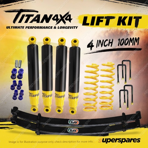 4" Lift Kit Titan 4X4 Shock King Coil EFS Leaf for Toyota Landcruiser 78 79