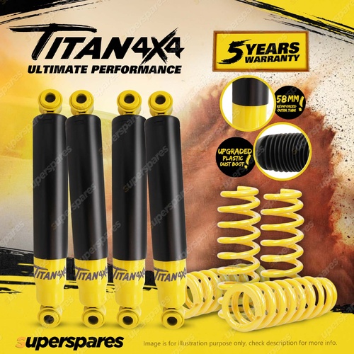 F + R Titan 4X4 Shock Absorbers STD King Springs for Nissan Patrol GQ Y60 GU Y61