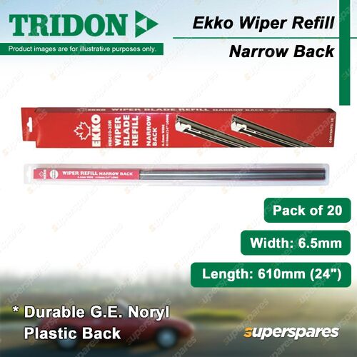 Tridon Ekko Narrow Plastic Wiper Refill - NB610-20R Length 610mm 24" Width 6.5mm