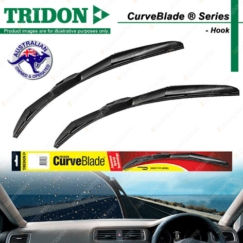 Pair Tridon CurveBlade Frameless Wiper Blades for Hyundai Accent RB 2013-2015