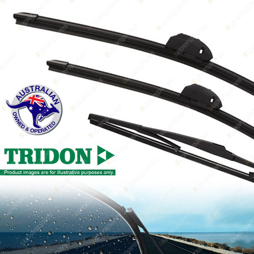 Tridon Front + Rear FlexBlade Wiper Blade Set for Mitsubishi Pajero Sport QE QF