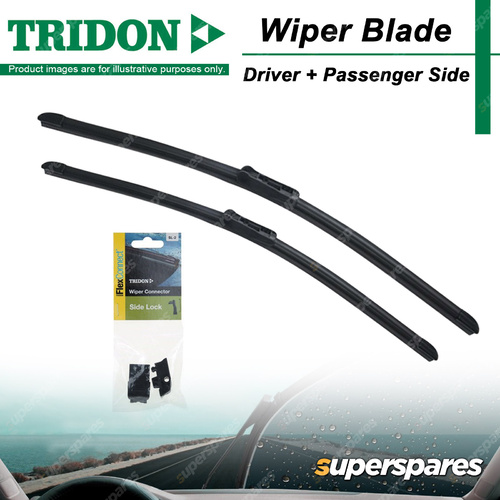 Tridon Wiper Blade & Connector Set for Volkswagen Golf IV V Caddy Passat 03-07