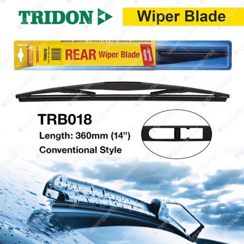 Tridon Rear Conventional Plastic Wiper Blade for Nissan X-Trail T31 2007-2014