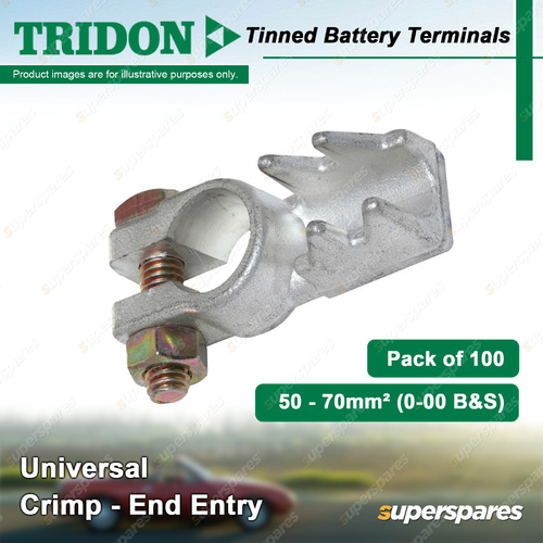 Tridon Tinned Battery Terminals Crimp - End Entry Universal 50-70mm2 Box of 100