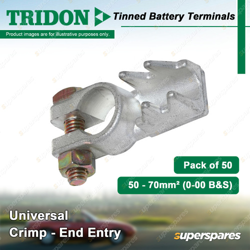 Tridon Tinned Battery Terminals Crimp - End Entry Universal 50-70mm2 Box of 50