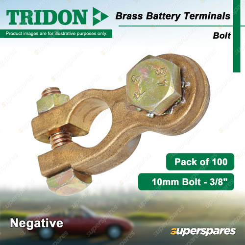 Tridon Brass Battery Terminals Negative 10mm Bolt (3/8") Box of 100