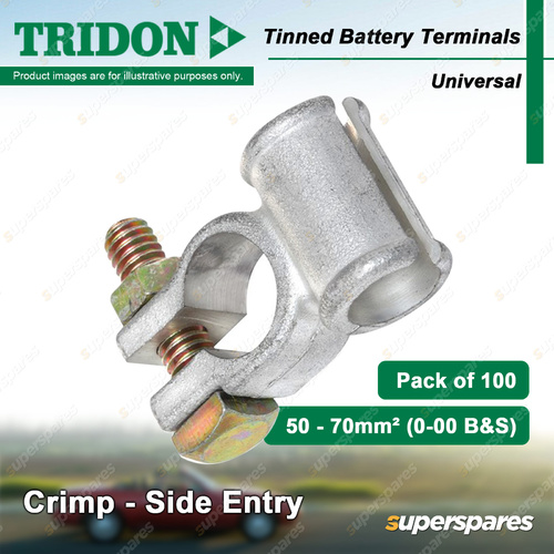 Tridon Tinned Battery Terminals Crimp-Side Entry Universal 50-70mm2 Box of 100