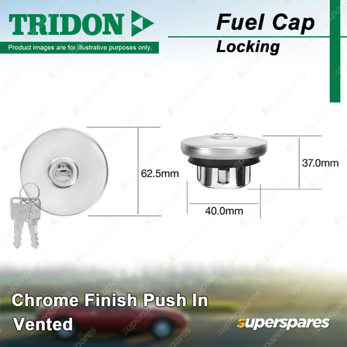 Tridon Locking Fuel Cap Vented 40.0mm for Suzuki Sierra SJ 1.0L 1.3L AWD Petrol