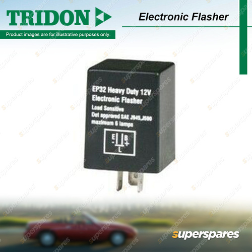 Tridon 3 Pin Electronic Flasher 12 Volt Load Sensitive 7mm Apart Blister Pack