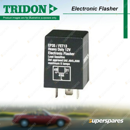 Tridon 3 Pin Electronic Flasher 12 Volt Load Sensitive Blister Pack