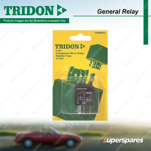 Tridon 5 Pin Micro Relay 12 Volt 20Amp / 10Amp Changeover Resistor Blister Pack