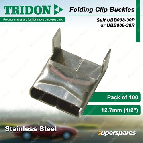 Tridon Folding Clip Buckles for Uni Band Clamp 12.7mm Stainless Pack of 100