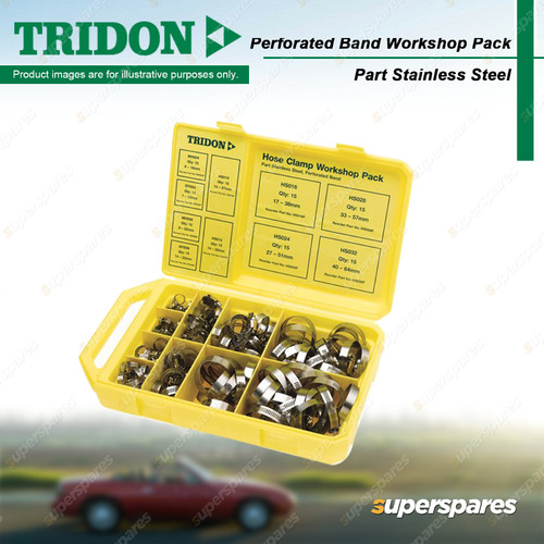 Tridon MH/HS Series Hose Clamps Perforated Part Stainless Workshop Pack