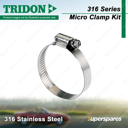 Tridon 316 Series Micro Clamp Kit - 10 Pcs 11-18mm & 10 Pcs 8-22mm 316 Stainless