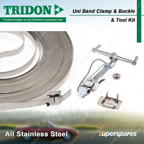 Tridon Uni Band Clamp & Buckle & Tool Kit - 19.0mm x 0.75mm x 30m 316 Stainless