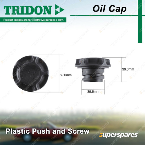 Tridon Oil Cap for Kia Rio BC 1.5L A5D 4Cyl DOHC Petrol 07/2000-12/2002