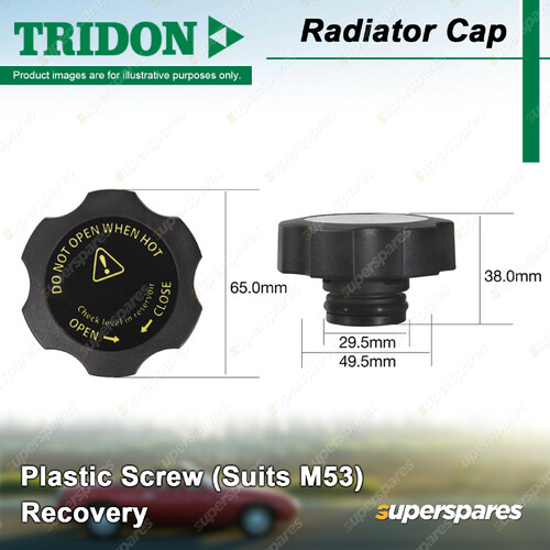 Tridon Recovery Radiator Cap for Holden Commodore VE VZ Statesman WM 3.6L 6.0L