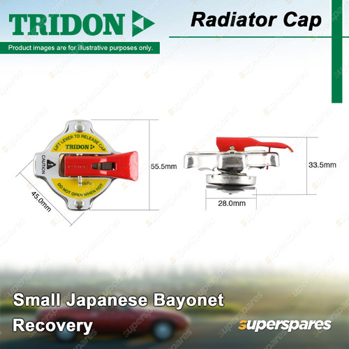 Tridon Safety Lever Radiator Cap for Isuzu Bighorn UBS13 UBS52 UBS69 D-Max TFR85