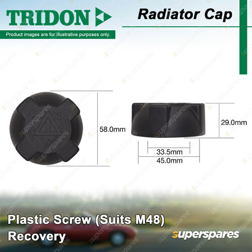 Tridon Recovery Radiator Cap Suits M48 for Porsche Boxster 986 2.5L 150kW 96-99