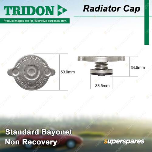 Tridon Non Recovery Radiator Cap for Austin A30 A2S4 AS3 AS4 Mini 1000 Hatchback