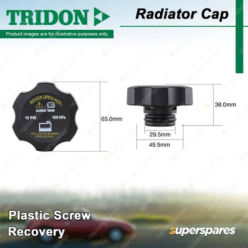 Tridon Recovery Radiator Cap for Hummer 3.6 6.0 SUV Ute AWD Petrol 02-09