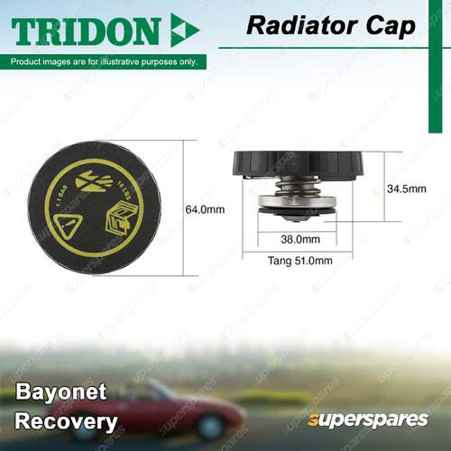 Tridon Recovery Radiator Cap for Mini R50 R53 R52 FWD Petrol 1.6L 01-08