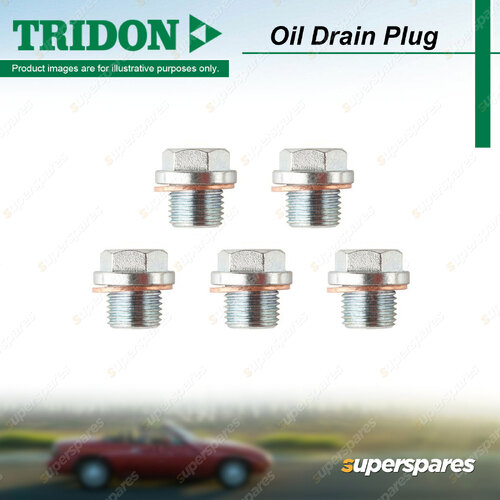 5Pcs Tridon Oil Drain Plugs for Citroen Berlingo M MPV C2 JM 1.4L 1.6L KFX NFS