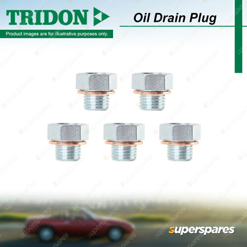 5Pcs Tridon Oil Drain Plugs for Kia Credos K9A Mentor Shuma FA FB 1.5L 2.0L